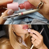 soft lip liner in Milky Tulip + balmy lip tint in Berry Cloud🫦